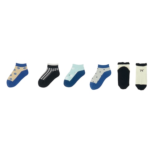 足底濃色ソックス5足セット(ショート丈) 【子供靴下】