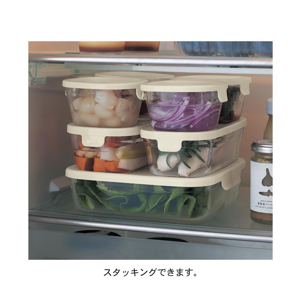 スクエア型なので冷蔵庫内に入れた時、デッドスペースになりません