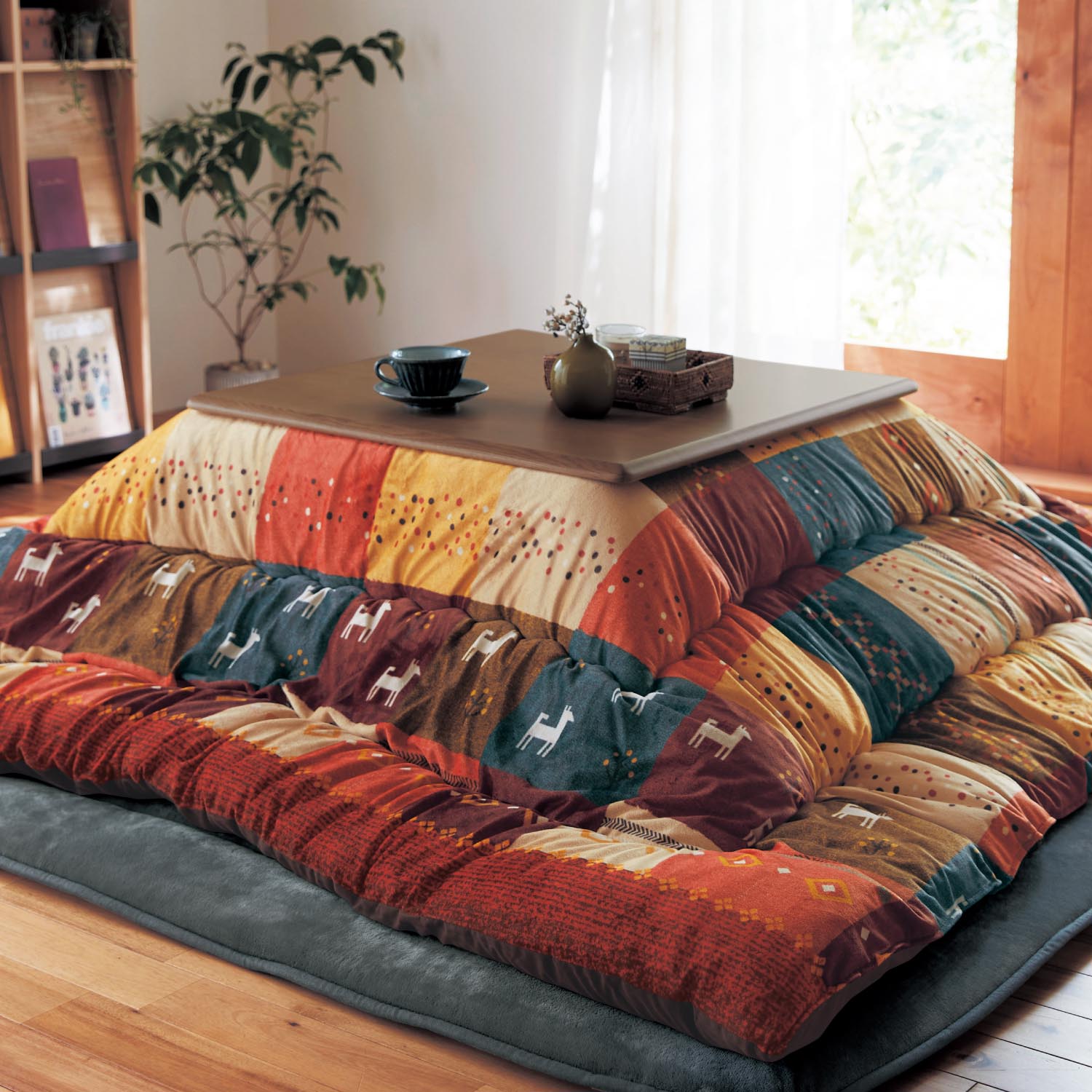 【ベルメゾン】ギャッベ風プリントのふかふかこたつ布団 【ベルメゾン】ギャッベ風プリントのふかふかこたつ布団