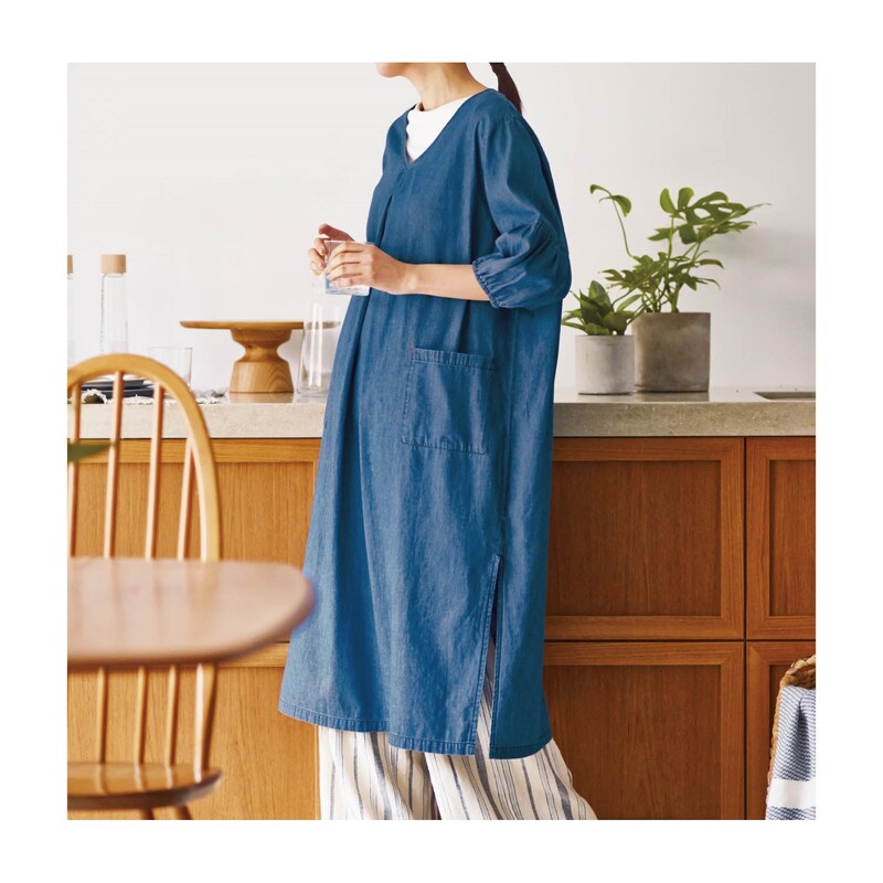 デニムワンピース風かっぽう着 ブルーリミテッド Blue Limited 通販のベルメゾンネット