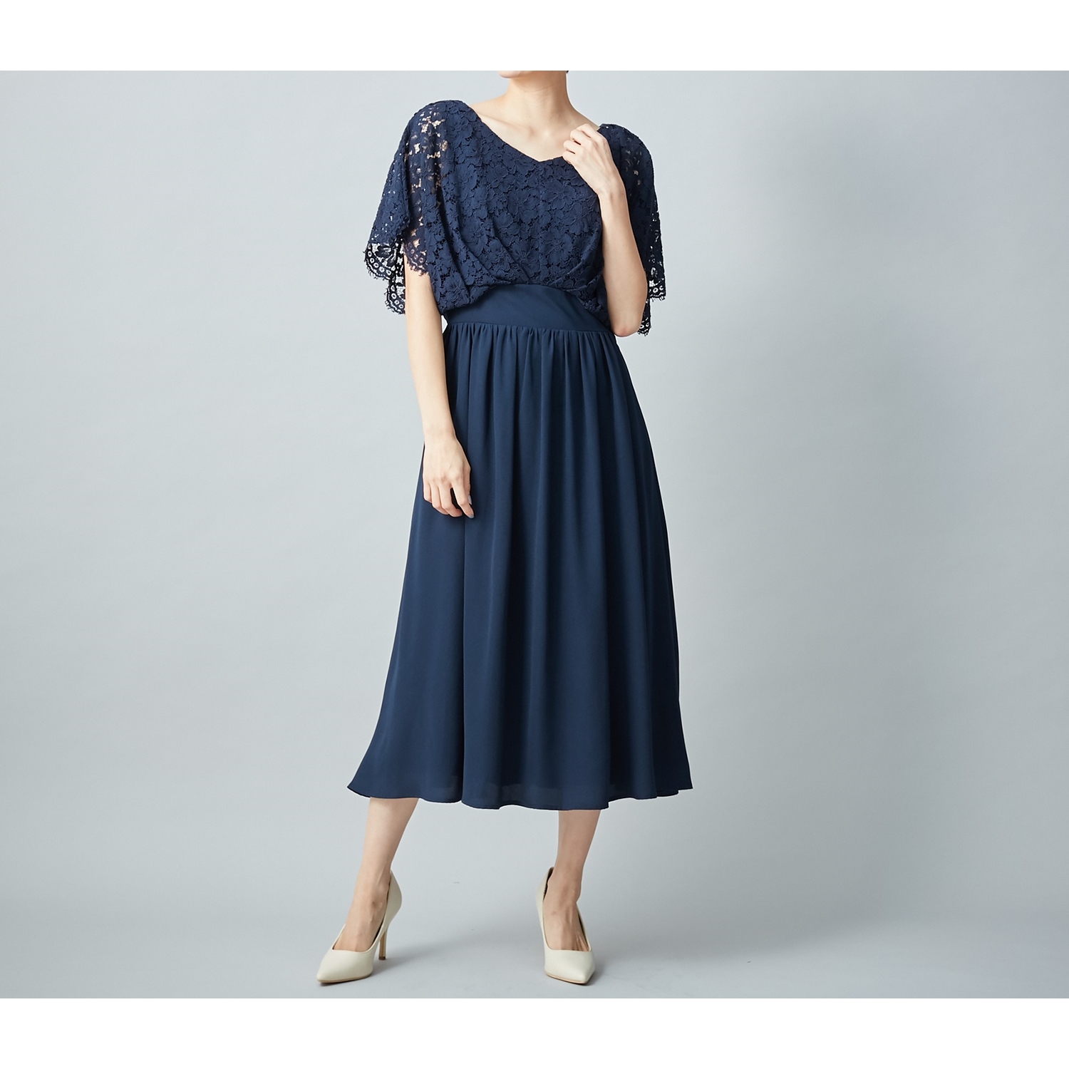 細見え ミモレ丈レースドッキングワンピース 通販のベルメゾンネット 細見え ミモレ丈レースドッキングワンピース 通販のベルメゾンネット