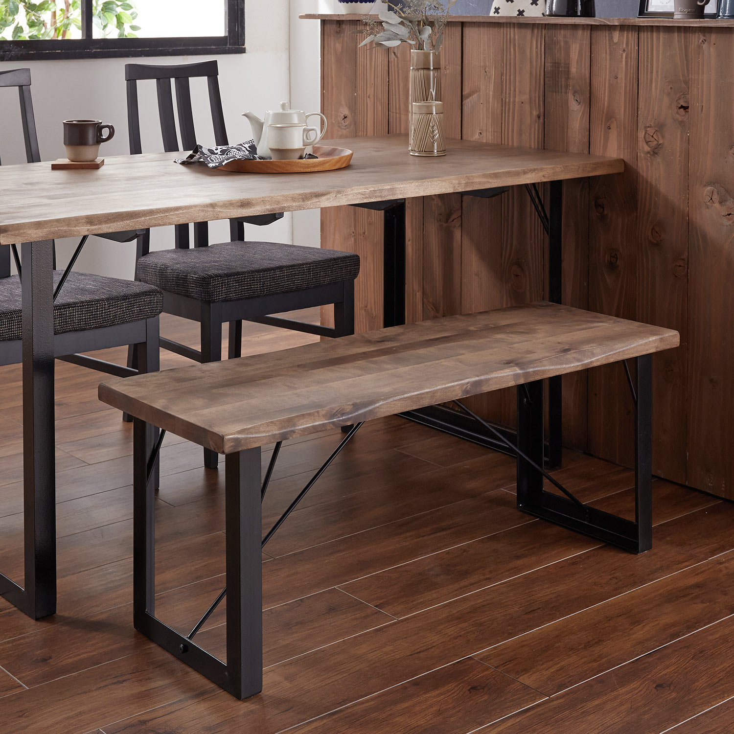 【ベルメゾン】天然木のダイニングベンチ