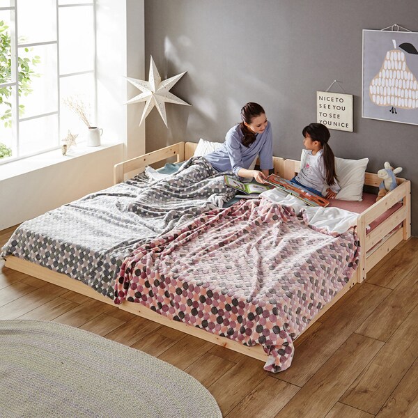 【ベルメゾン】[日本製]天然木ひのき材の連結できる親子すのこベッド