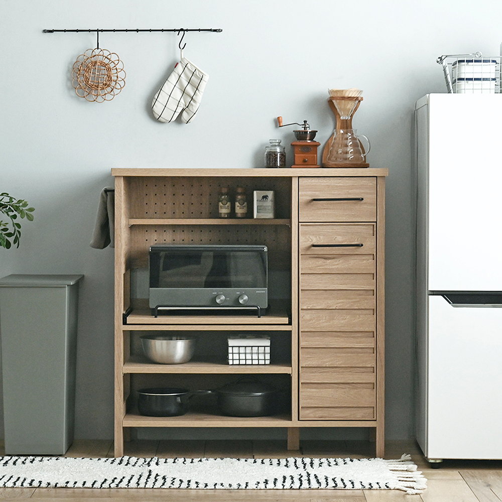 【ベルメゾン】シャビーシックなスライドテーブル付きレンジ台 【ベルメゾン】シャビーシックなスライドテーブル付きレンジ台