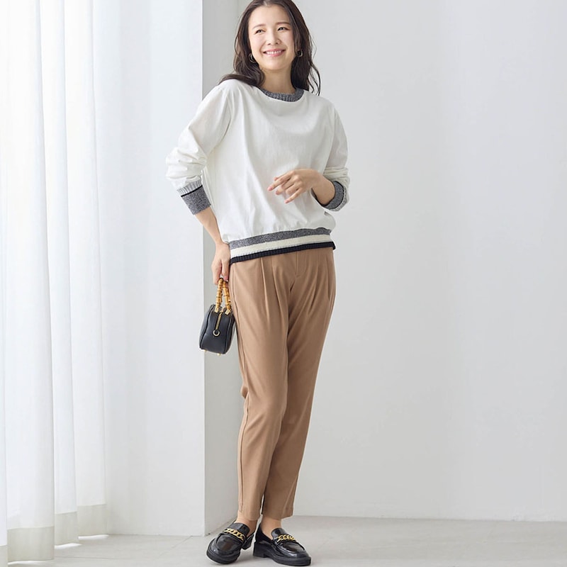 モデル身長170cm／M・股下66cm ※写真は撮影用のため股下+6cmになります。