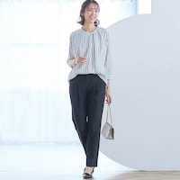 モデル身長169cm／M・股下66cm　※写真は撮影用のため股下+6cmになります。ブラック着用