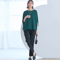 モデル身長169cm／M・股下66cm　※写真は撮影用のため股下+6cmになります。ブラック着用