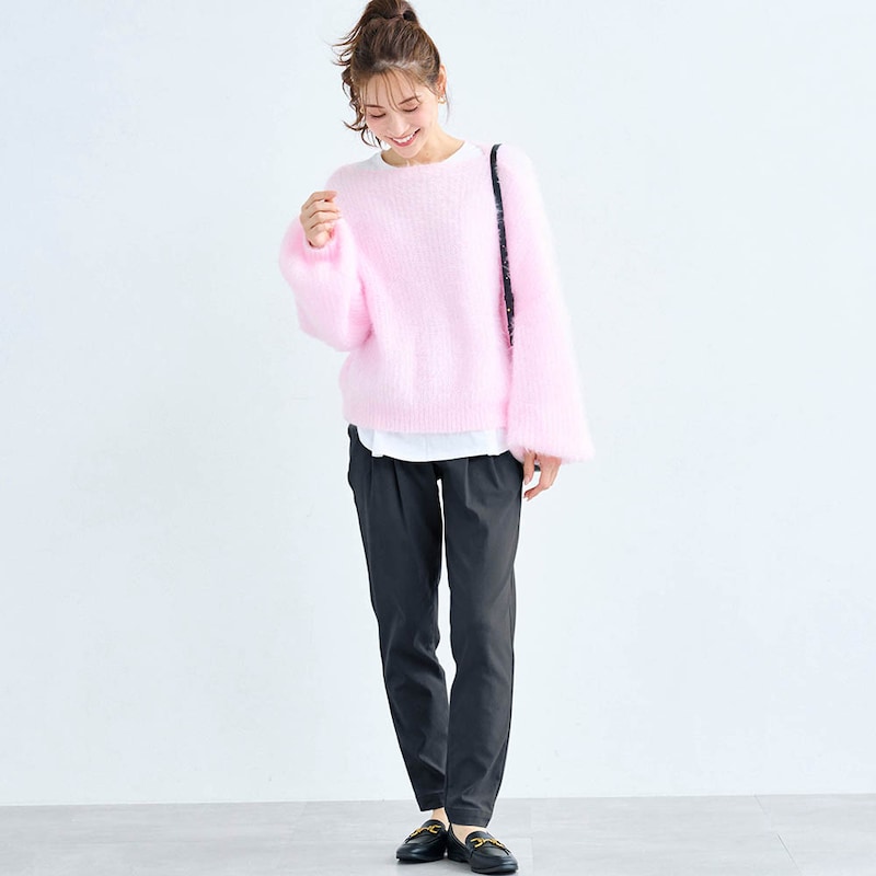 モデル身長168cm／M・股下66cm　※写真は撮影用のため股下+6cmになります。