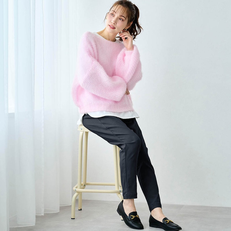 モデル身長168cm／M・股下66cm　※写真は撮影用のため股下+6cmになります。