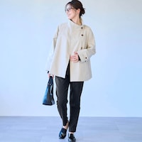 モデル身長168cm／M・股下66cm　※写真は撮影用のため、股下+6cmになります。ブラック着用