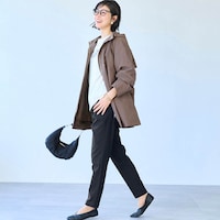 モデル身長168cm／M・股下66cm　※写真は撮影用のため、股下+6cmになります。ブラック着用