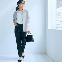 モデル身長170cm／M・股下66cm※写真は撮影用のため股下+6cmになります。ブラック着用