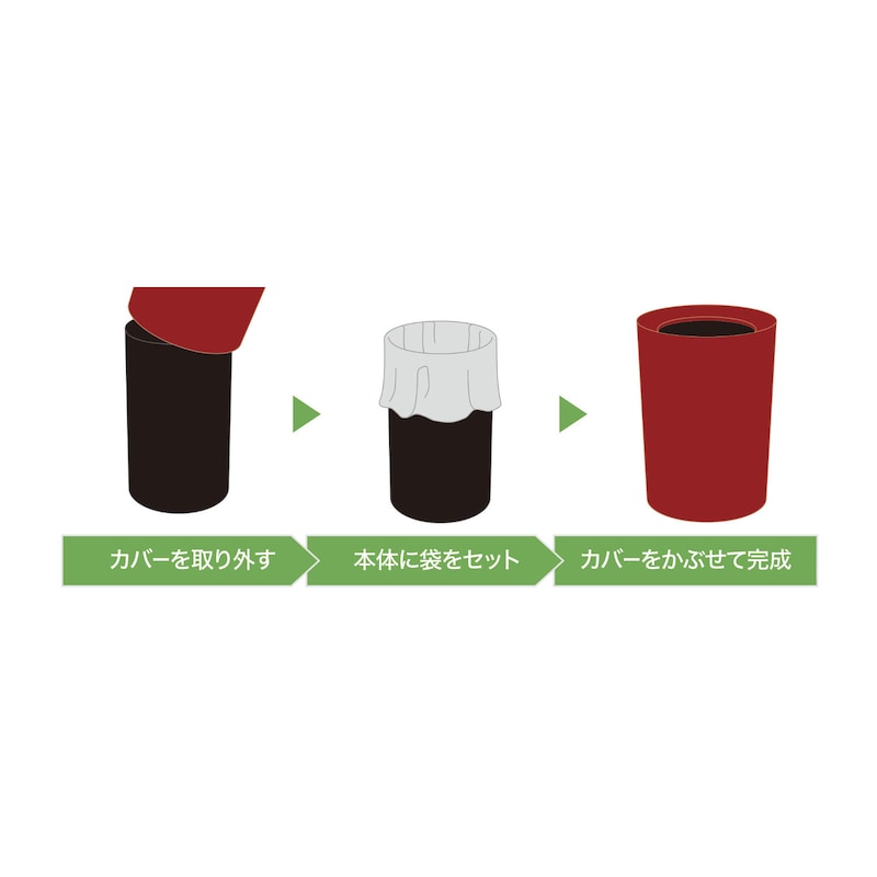 袋をすっきり隠せます