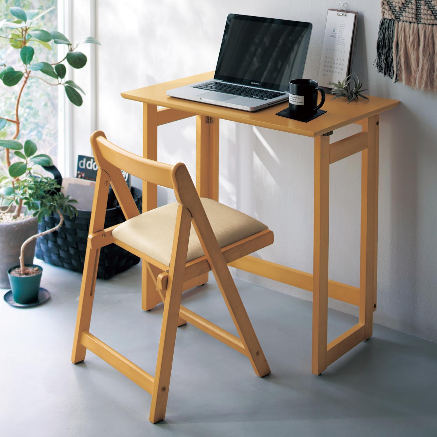 【ベルメゾン】折りたたみ式デスク & チェアセット 【ベルメゾン】折りたたみ式デスク & チェアセット