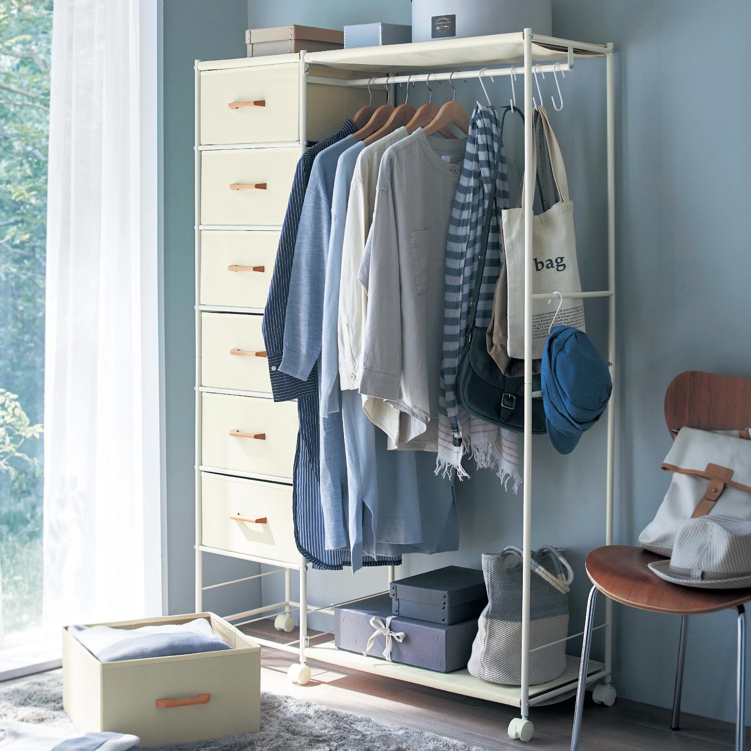 【ベルメゾン】多段チェスト付きハンガーラック 【ベルメゾン】多段チェスト付きハンガーラック