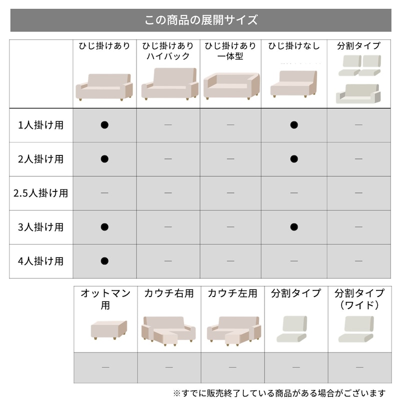 サイズ展開
