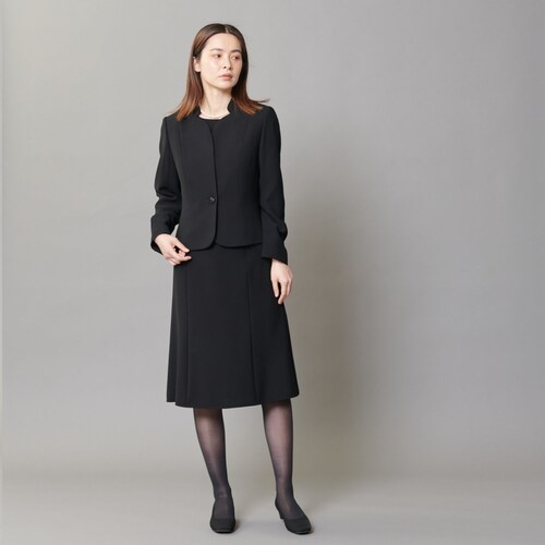 【喪服・礼服】入卒にも使えるスタンドカラージャケット＆前開きワンピース