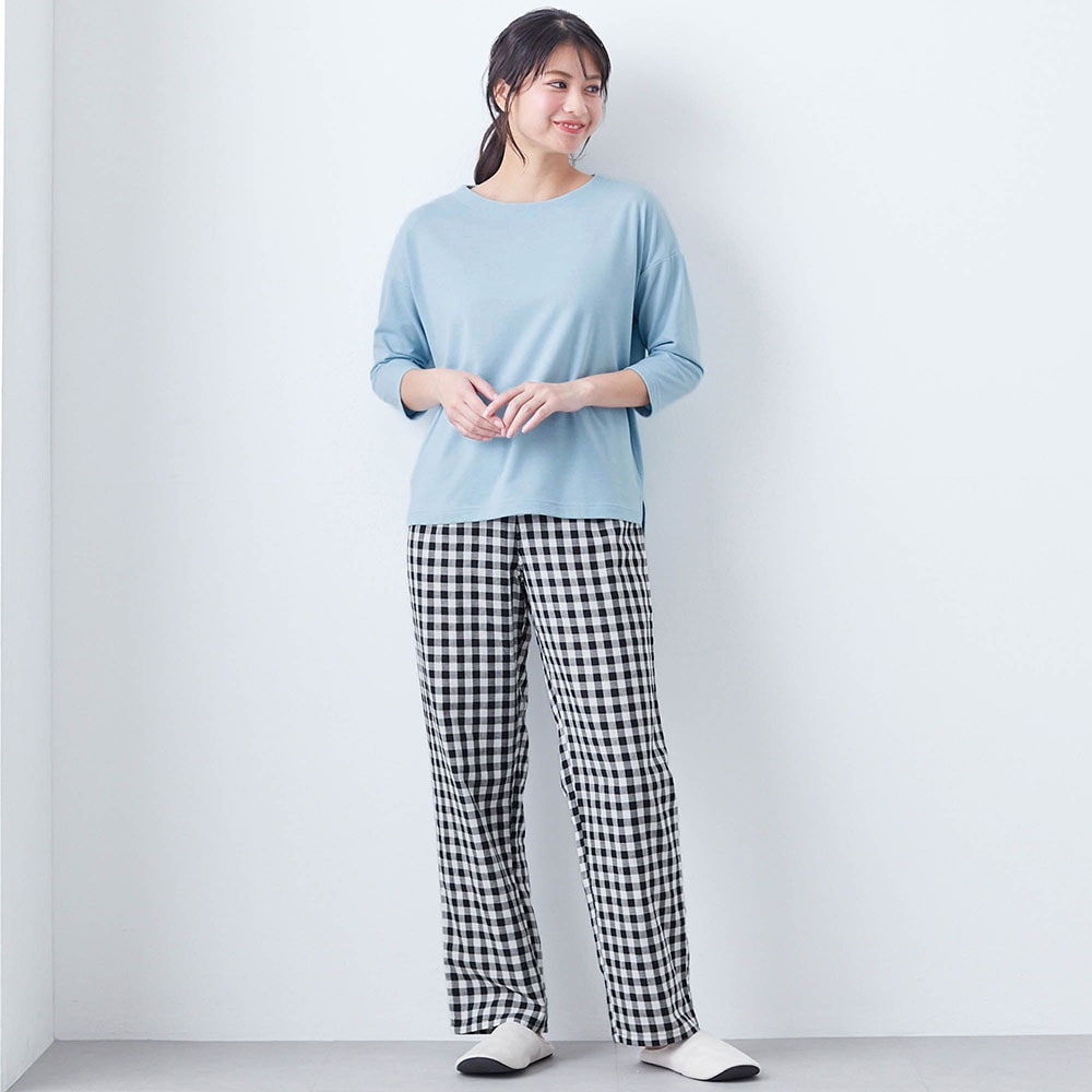 綿混七分袖＆ダブルガーゼパンツパジャマ（パジャマ）｜(エブリデイ