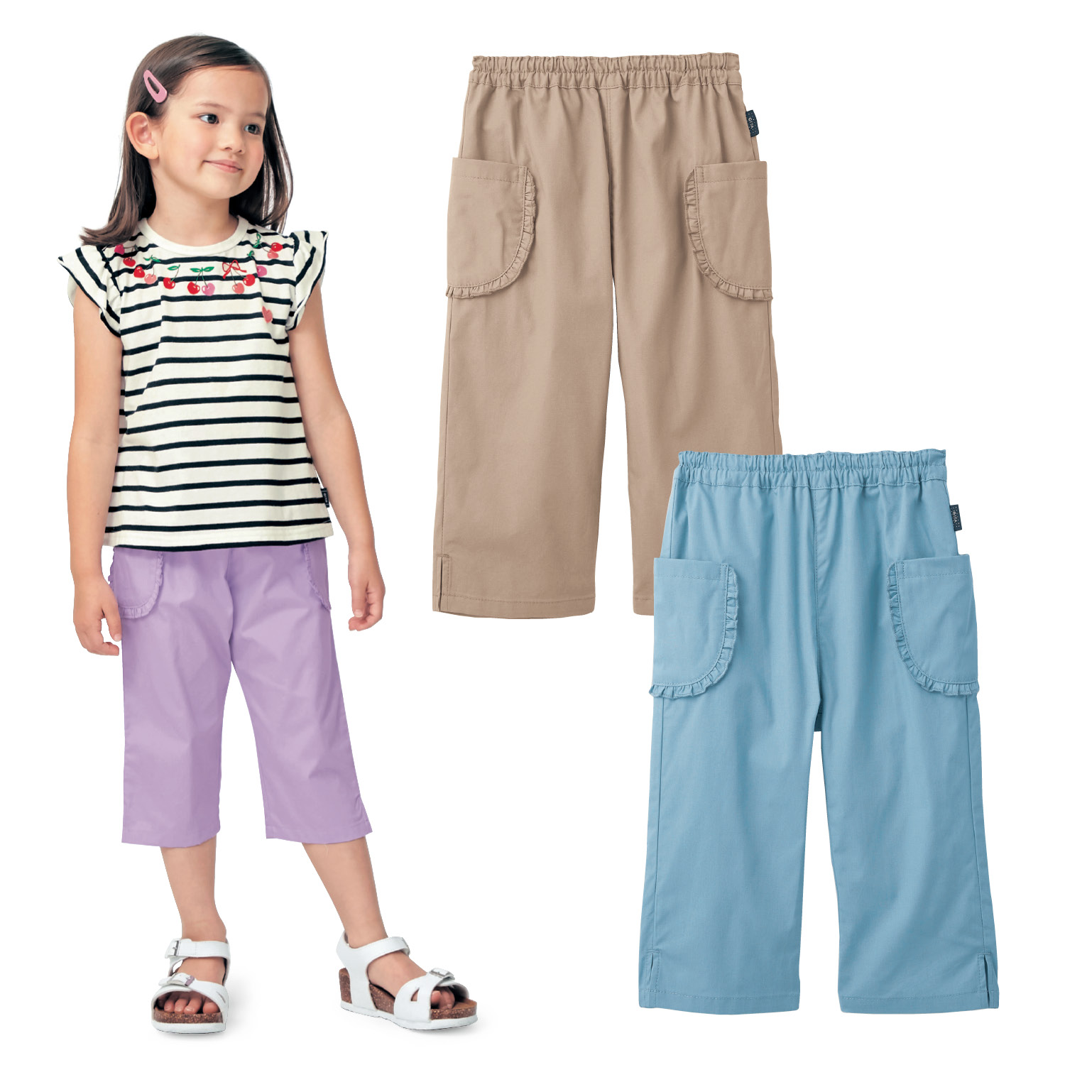 ひんやり快適接触冷感フリルポケットクロップドパンツ 女の子 子供ズボン ジータ Gita 通販のベルメゾンネット ひんやり快適接触冷感フリルポケットクロップドパンツ 女の子 子供ズボン ジータ Gita 通販のベルメゾンネット