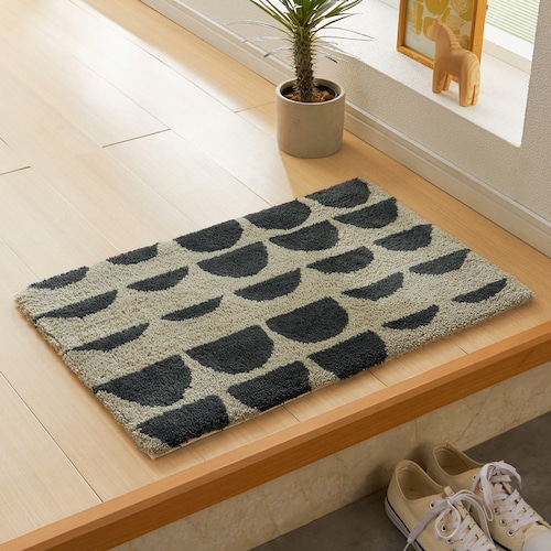 北欧柄の洗える玄関マット ＜約４５×７０ｃｍ＞