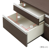 引出しはスライドレール付き。/ダークブラウン・本棚＋チェスト