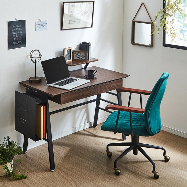 【ベルメゾン】ワークデスク 【A4サイズ収納ができるラック付き パソコンデスクとしても】