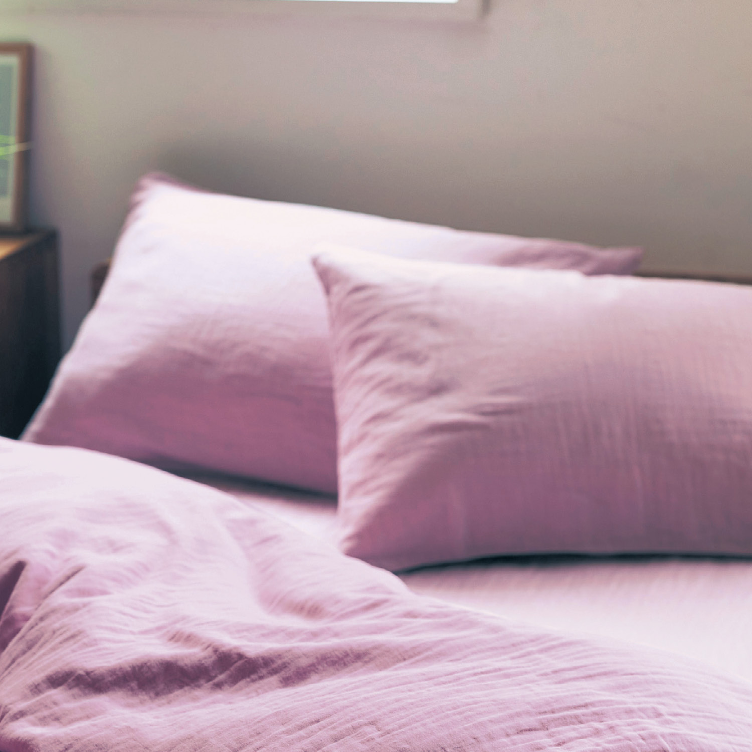 【ベルメゾン】綿素材を使ったくったりやわらかな3重ガーゼの枕カバー2枚セット