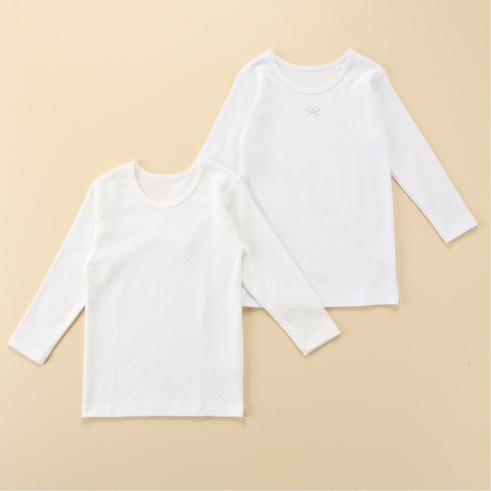 【SOKY】【2枚組】綿素材スムース8分袖Tシャツインナー【子供・ジュニア肌着】