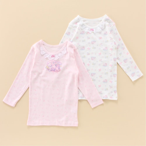 【２枚組】綿素材スムース８分袖Ｔシャツインナー【子供・ジュニア肌着】