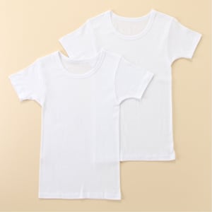 【SOKY】抗菌防臭脇すっきり無縫製 綿素材半袖Tシャツ2枚組【ジュニア肌着】