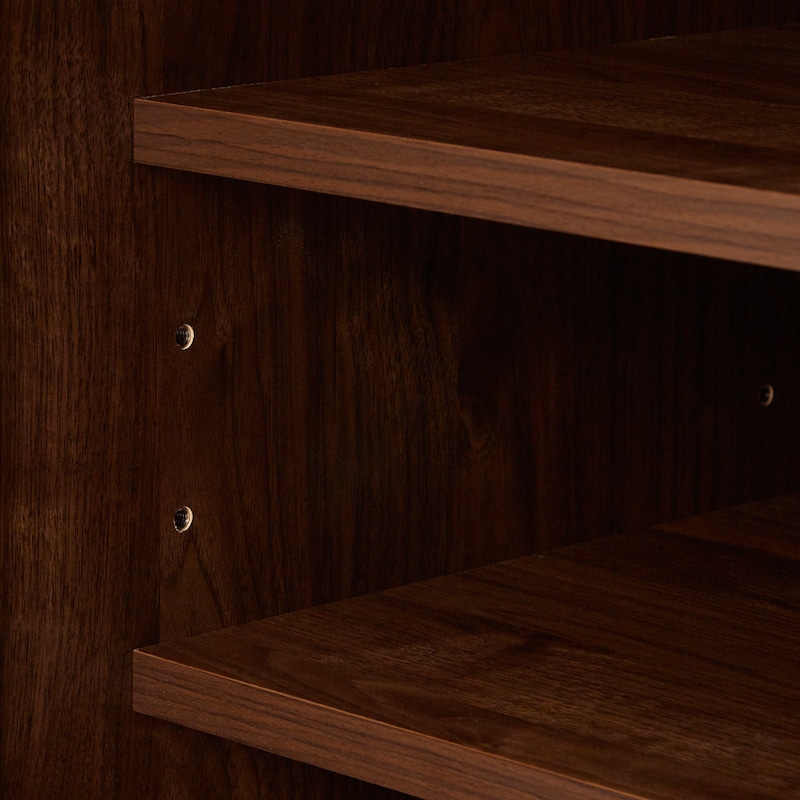 キッチンカウンター 食器棚 ナチュラル 幅110cm 日本製 完成品 木製 フラップ扉 プッシュ扉 可動棚 引き出し 配線穴 - 1
