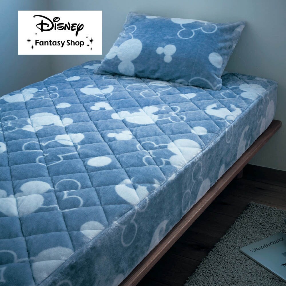 【メルトロ/meltoro】あったかなめらかなボックスシーツ型敷きパッド「ミッキーモチーフ」