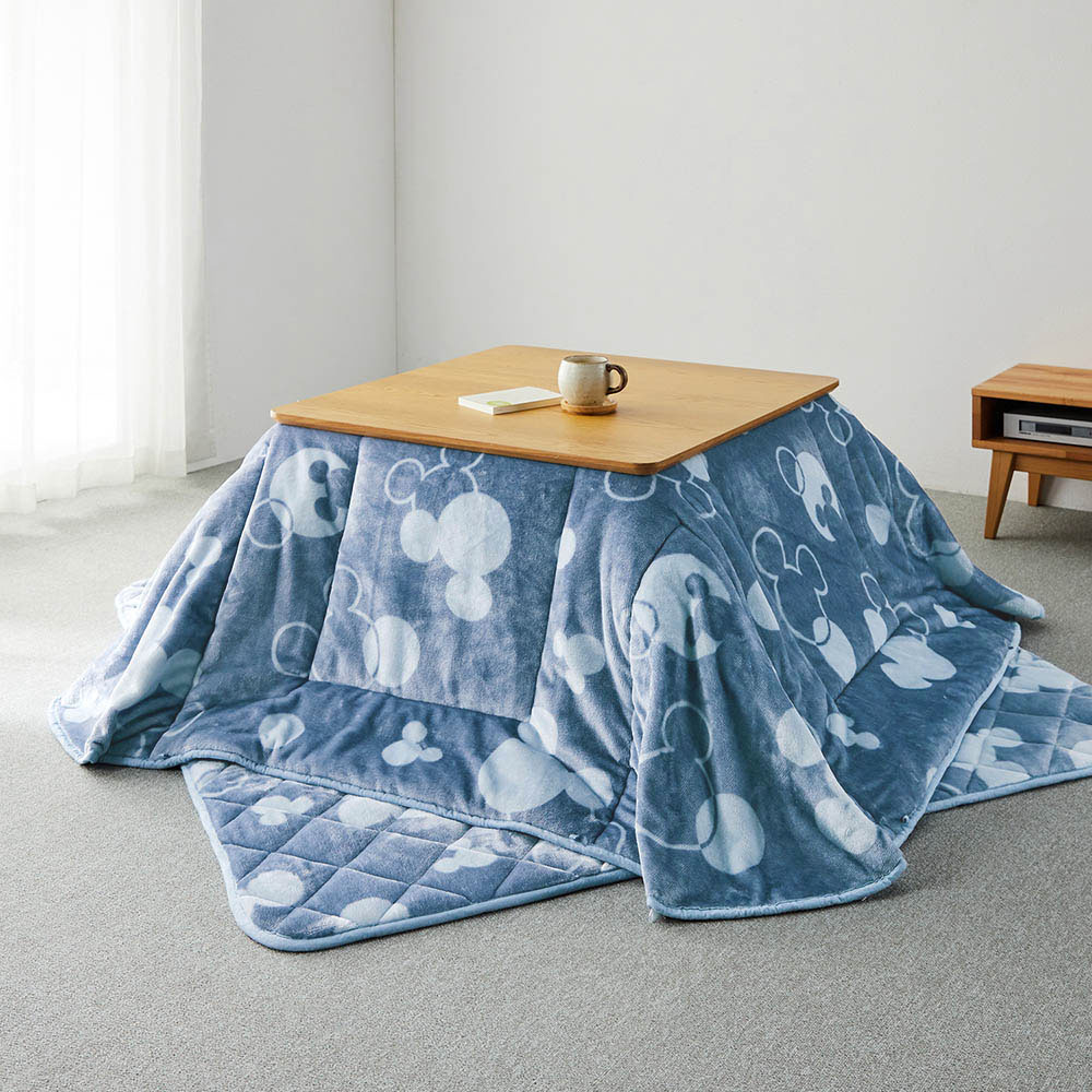 【メルトロ/meltoro】【省スペースタイプ】あったかなめらかなこたつ布団掛け敷きセット「ミッキーモチーフ」 【メルトロ/meltoro】【省スペースタイプ】あったかなめらかなこたつ布団掛け敷きセット「ミッキーモチーフ」