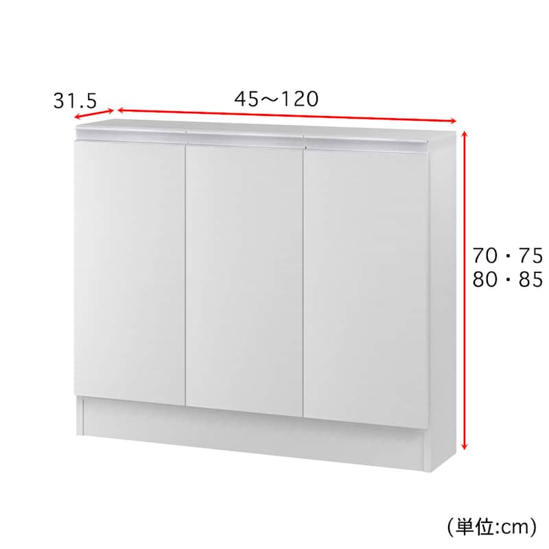 幅45～60cm：扉2枚、幅61～90cm：扉3枚、幅91～120cm：扉4枚　となります。