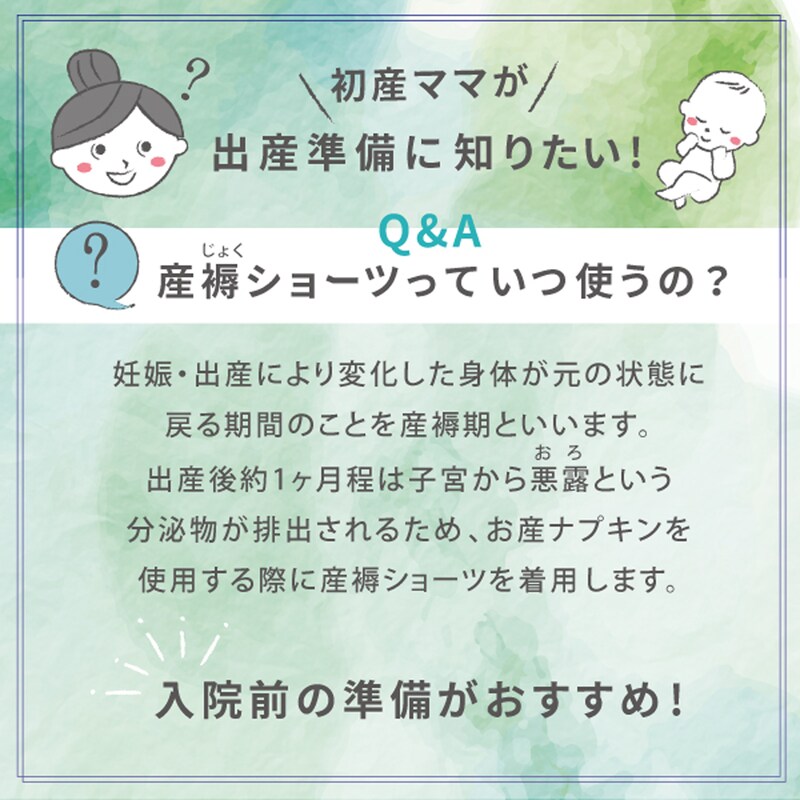 ２枚組産褥ショーツ 無地 リブ 出産のための入院準備に マミー ルナ Mammy Luna 通販のベルメゾンネット