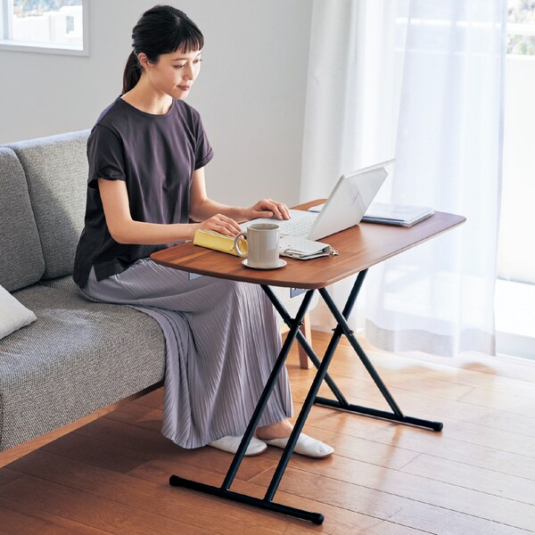 【ベルメゾン】高さ5段階調節式の昇降式リビングテーブル