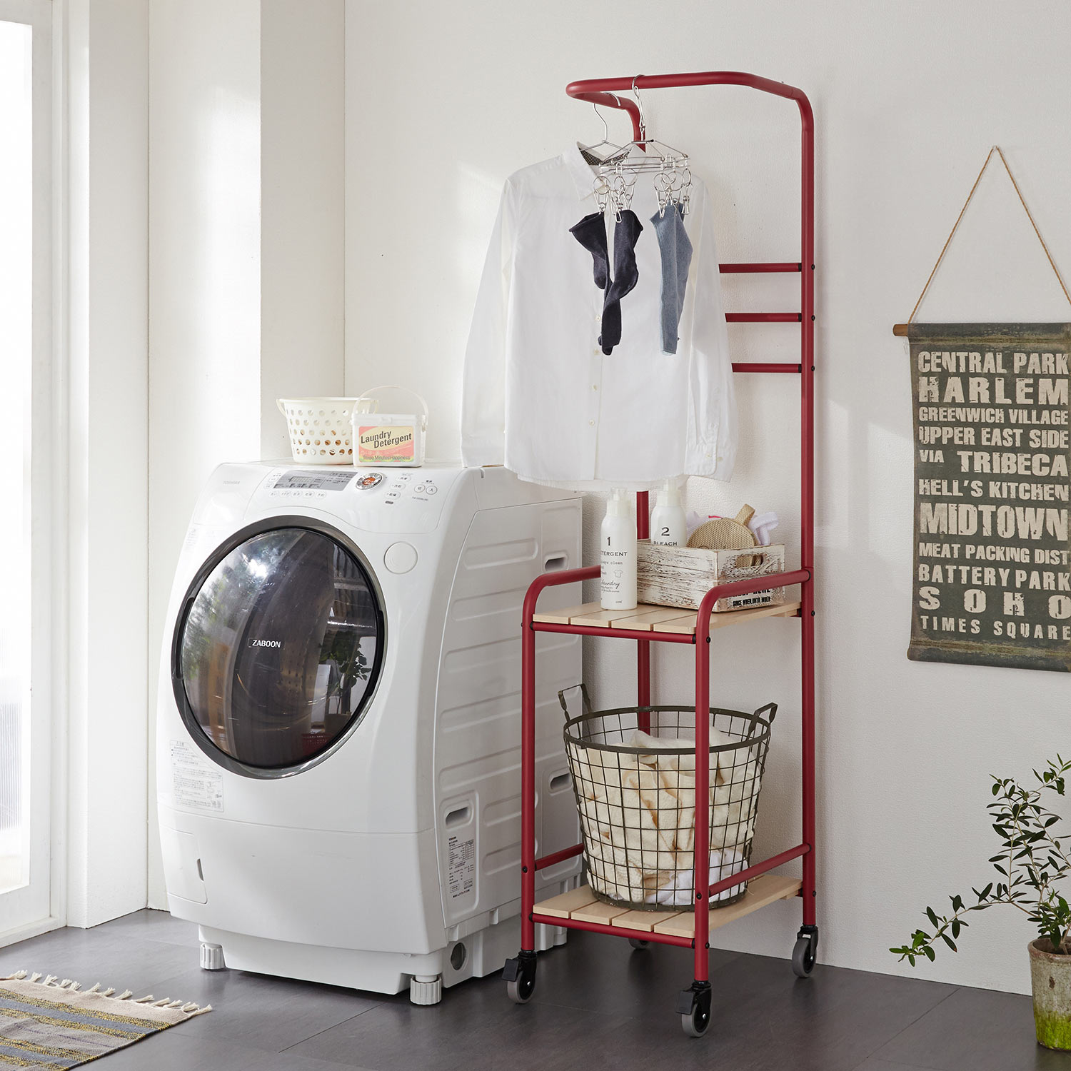 ちょい掛けハンガー付きランドリーワゴンの通販 通販のベルメゾンネット ちょい掛けハンガー付きランドリーワゴンの通販 通販のベルメゾンネット