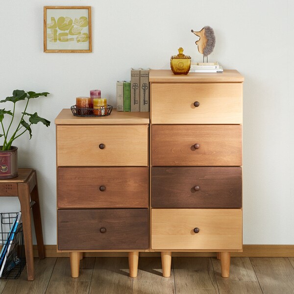 【ベルメゾン】アルダー材のスリムチェスト