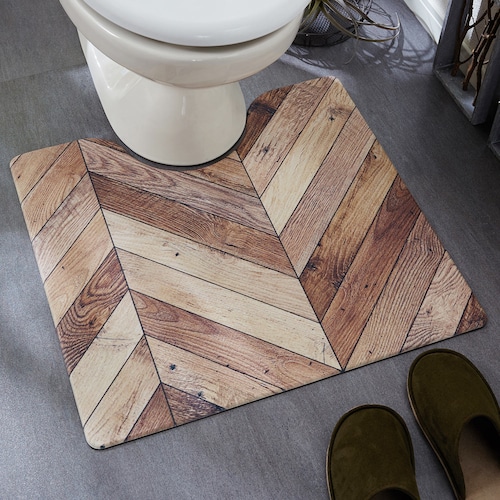 拭ける抗菌防臭・防カビ機能付きヘリング柄トイレマット（単品）