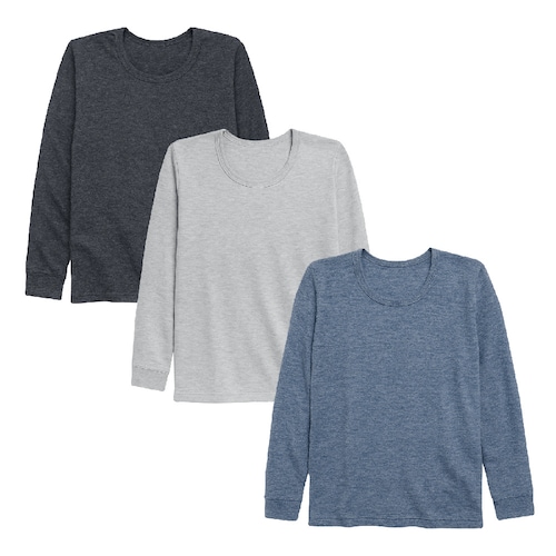 【３色組】綿混素材杢調カラーインナー【子供・ジュニア】