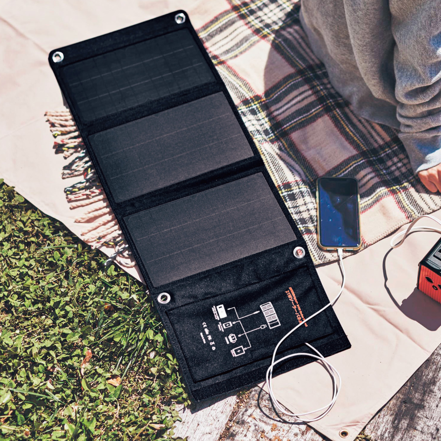 【ベルメゾン】21W ソーラーパネル 【防災 USBポート付きでスマホ等充電可能】