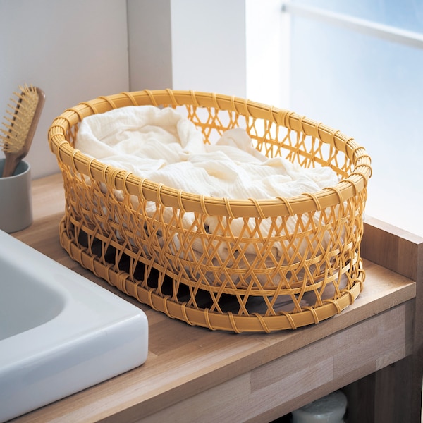 【ベルメゾン】洗える竹編み風収納バスケット