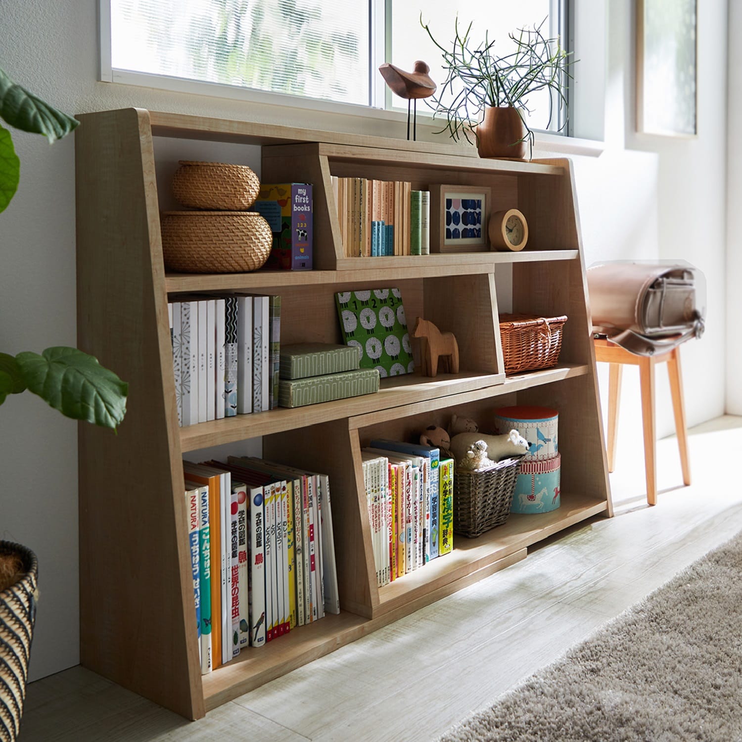 伸縮できる腰高本棚（本棚/書棚/ブックシェルフ）(BELLE MAISON DAYS