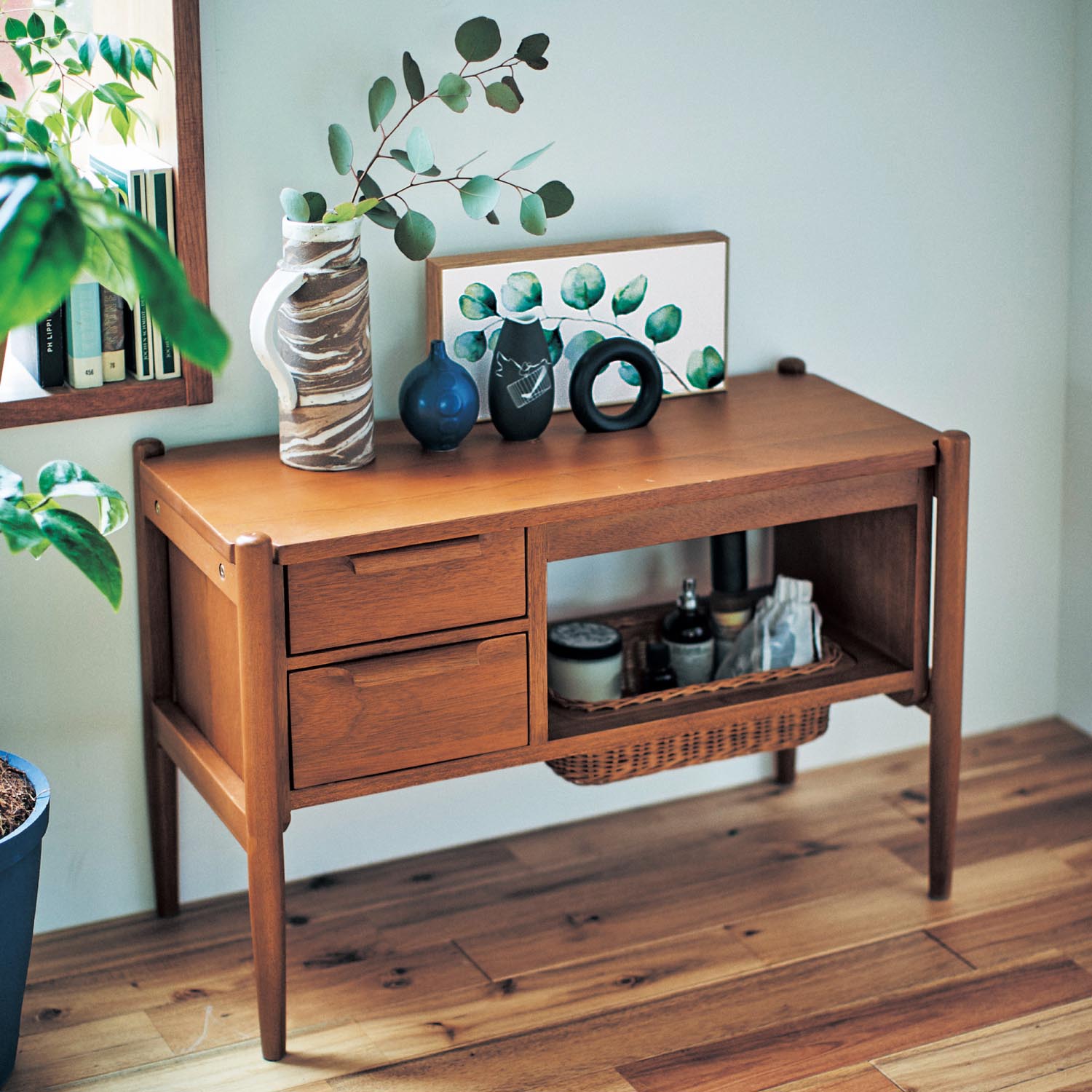 北欧ヴィンテージ調ベンチ 【荷物の一時置きにも】 北欧ヴィンテージ調ベンチ 【荷物の一時置きにも】