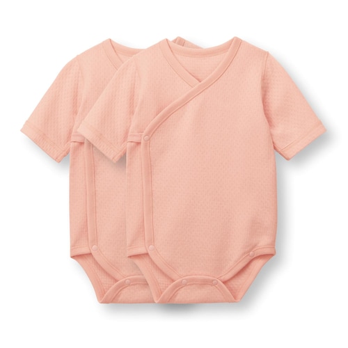あったかソフトキルト前開きボディスーツ2枚セット 【ベビー服 新生児】