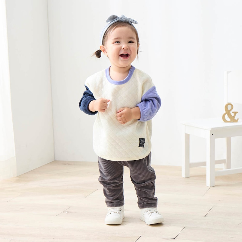 チャコール／モデル身長78cm・80サイズ着用・体重10kg