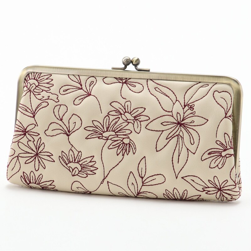 フラワー刺繍がま口長財布／マレッサシリーズ（長財布）｜(シビラ  