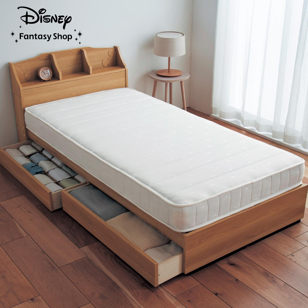 【ディズニー/Disney】飾り棚付き収納ベッド「ミッキーモチーフ」 【ディズニー/Disney】飾り棚付き収納ベッド「ミッキーモチーフ」