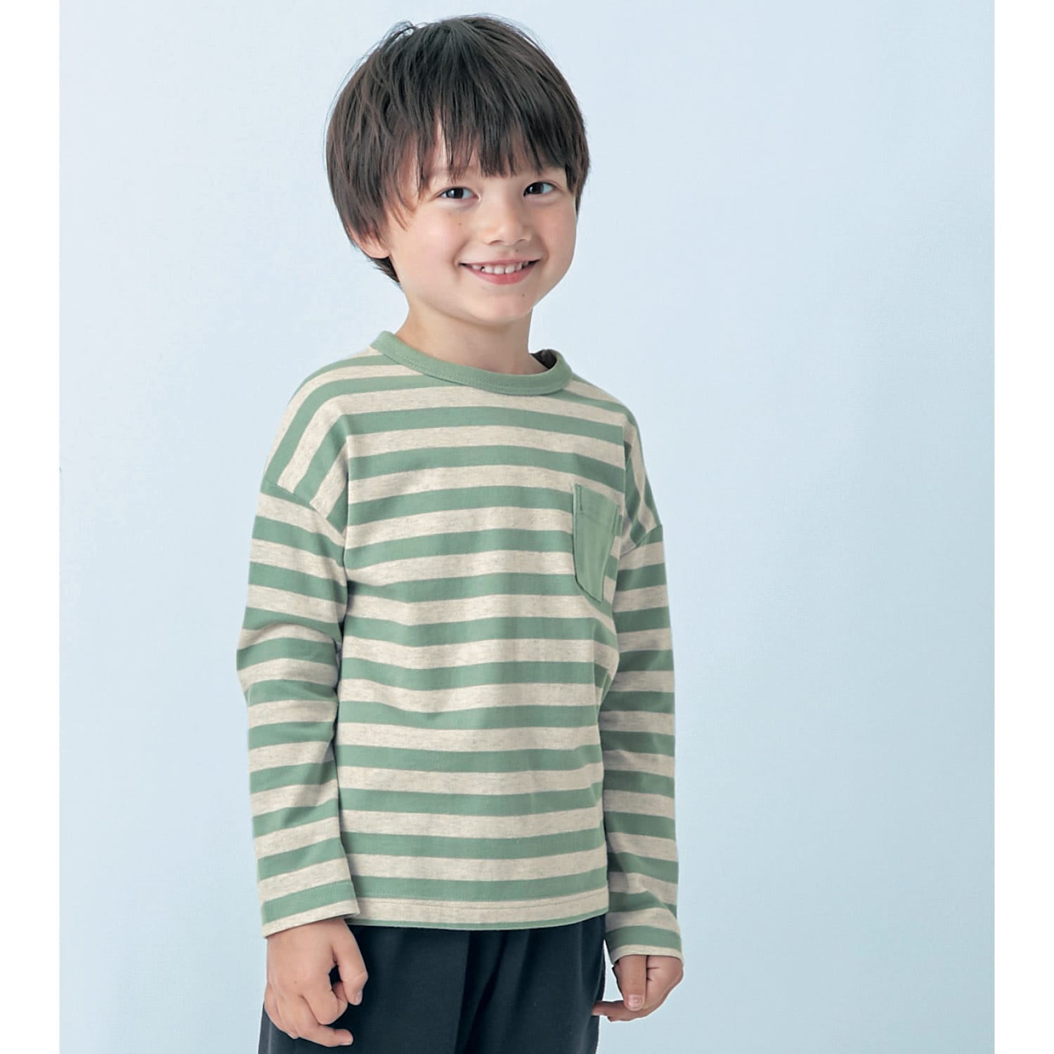 のビッグシ ポケット付き 半袖 Tシャツ ボーダー 長袖 Tシャツ 2点 セット子供服 男の子 キッズ BEBE bebe トップス お出かけ  かっこいい おしゃれ セット 秋冬 1102-46004：BEBE SHOP 店 ネームを - shineray.com.br