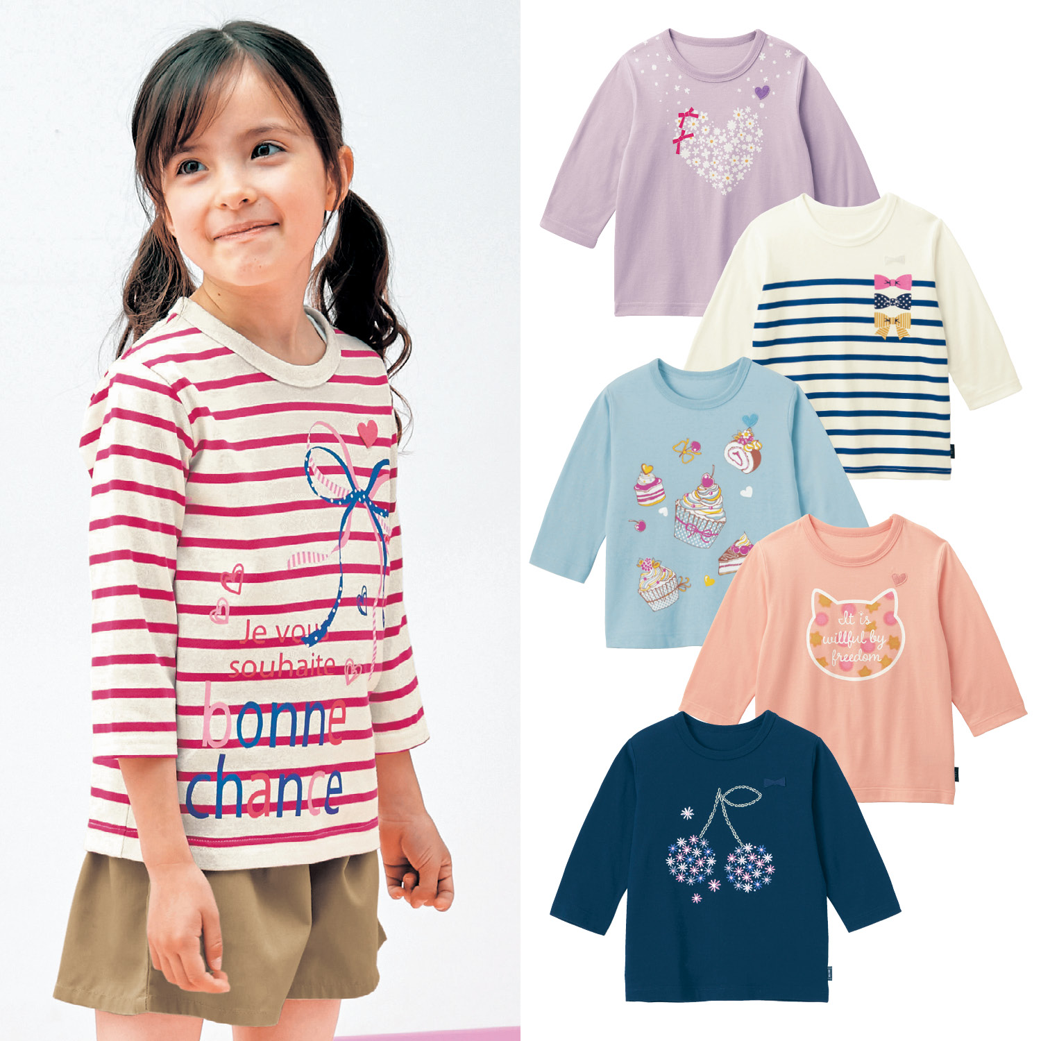 名札ココ選べるプリント七分袖tシャツ 女の子 子供服 ジータ Gita 通販のベルメゾンネット 名札ココ選べるプリント七分袖tシャツ 女の子 子供服 ジータ Gita 通販のベルメゾンネット